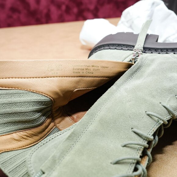 Sam Edelman Women Lex Green Khaki Zip Lace-up Combat Boots sz 8.5 - Picture 7 of 8